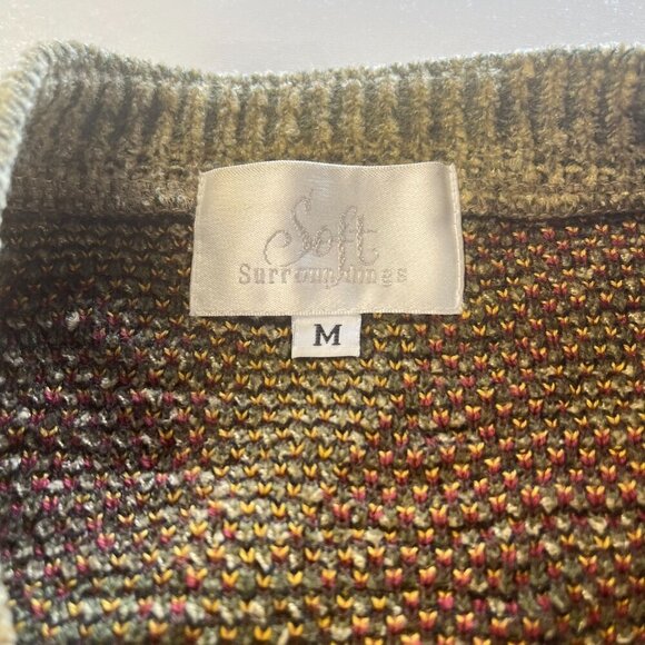 Soft Surroundings Long Sweater Tapestry Jacket Robe Size MED Art Wear Boho Heavy - Picture 6 of 8